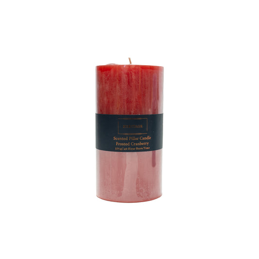 Heritage Pillar Candle - Frosted Cranberry