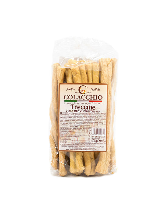 Colacchio Treccine Garlic, Olive Oil & Chilli 400g